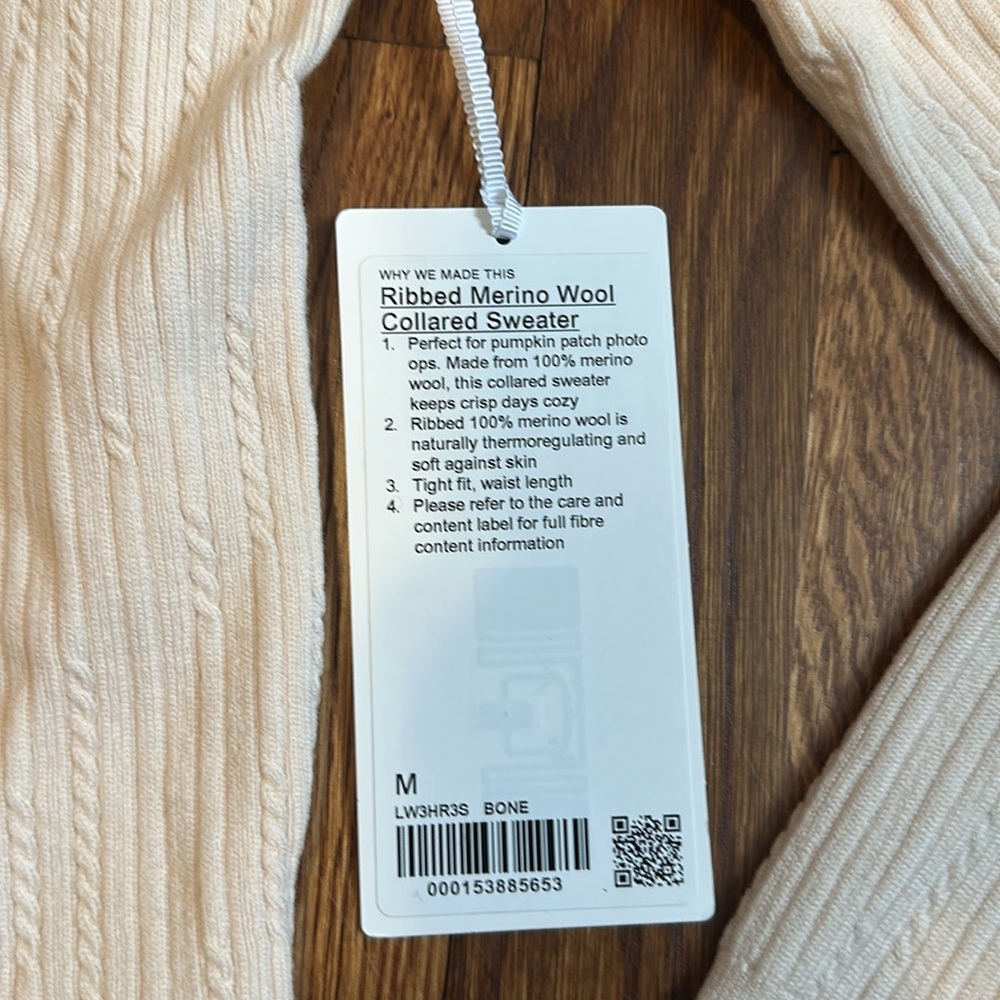 Lululemon Ribbed Merino Wool Collared Sweater - Picture 3 of 4